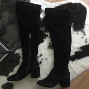 EGO Black Velvet Over the Knee Boots